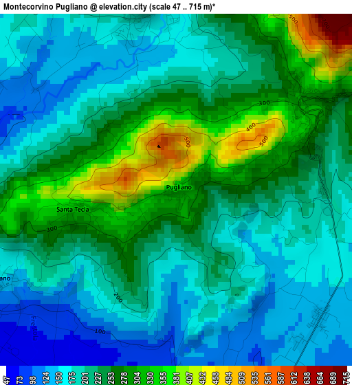 Montecorvino Pugliano elevation map