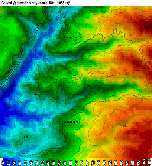 Calvisi elevation map