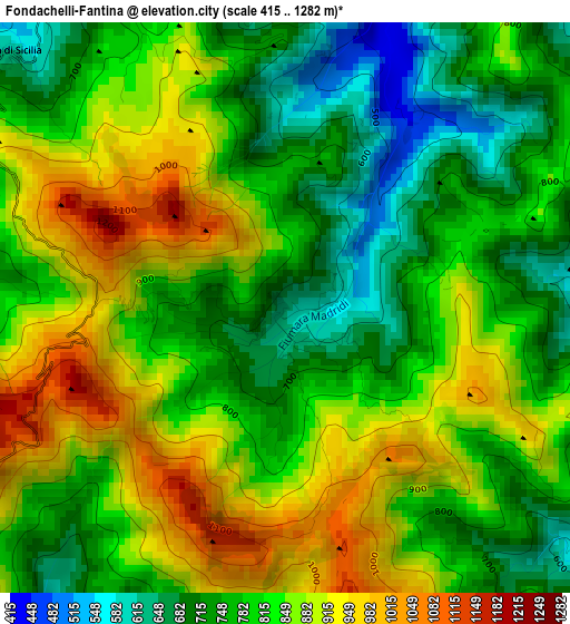 Fondachelli-Fantina elevation map