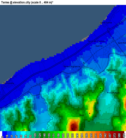 Terme elevation map