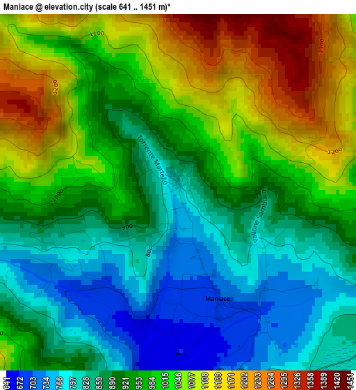 Maniace elevation map