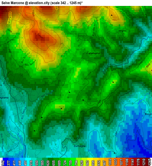 Selve Marcone elevation map