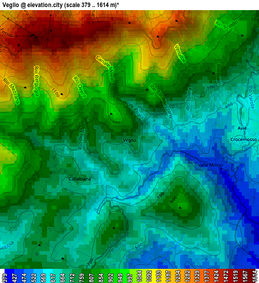 Veglio elevation map