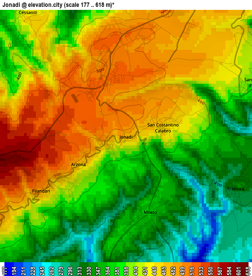 Jonadi elevation map