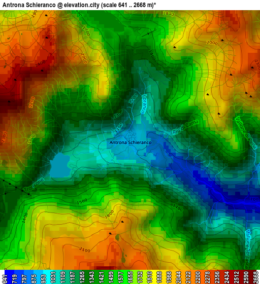 Antrona Schieranco elevation map