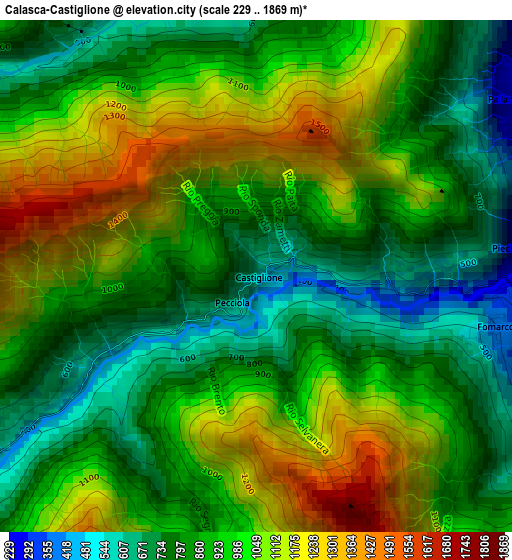 Calasca-Castiglione elevation map