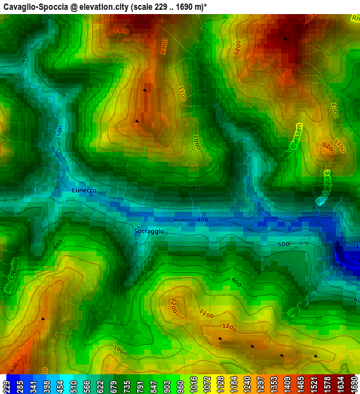 Cavaglio-Spoccia elevation map