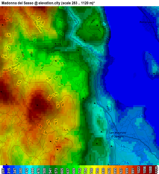 Madonna del Sasso elevation map