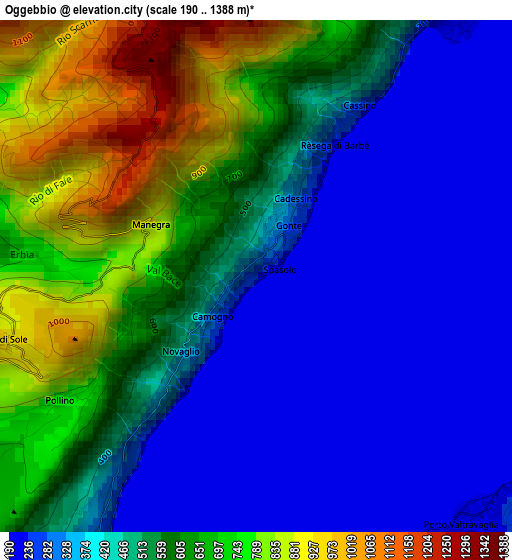 Oggebbio elevation map