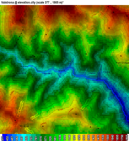 Valstrona elevation map