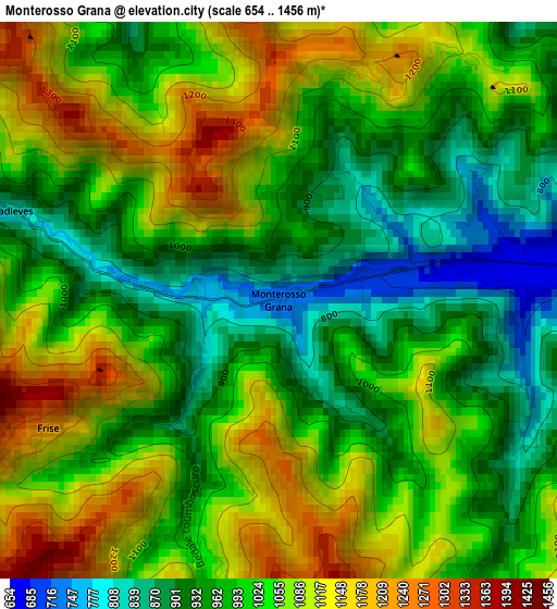 Monterosso Grana elevation map