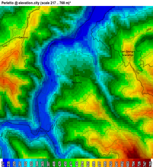 Perletto elevation map