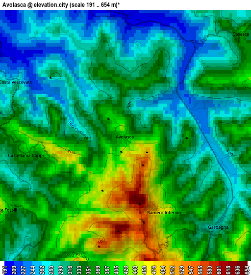 Avolasca elevation map