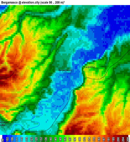 Bergamasco elevation map