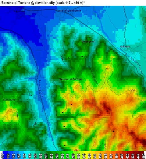 Berzano di Tortona elevation map