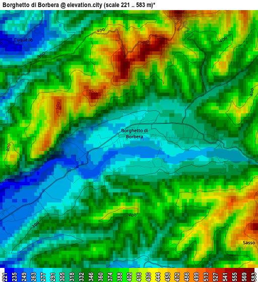 Borghetto di Borbera elevation map