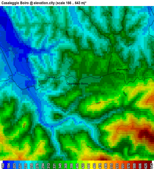 Casaleggio Boiro elevation map