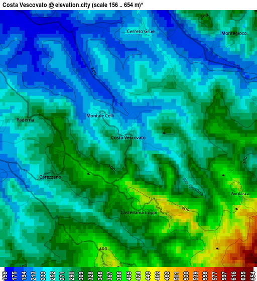 Costa Vescovato elevation map