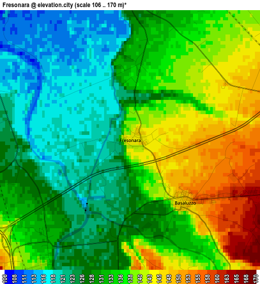 Fresonara elevation map