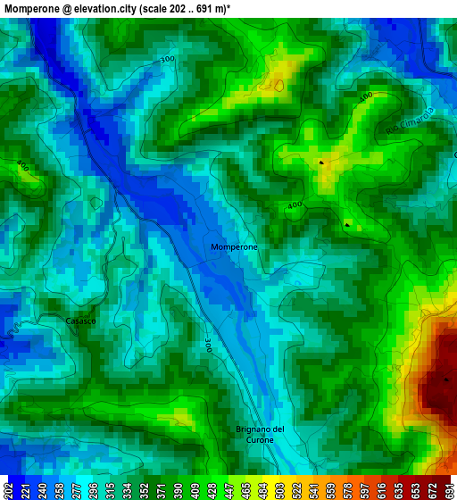 Momperone elevation map