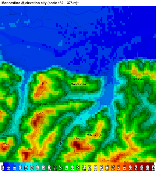 Moncestino elevation map