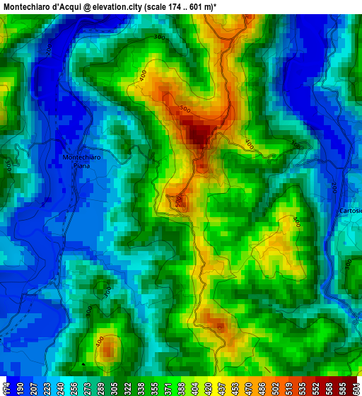 Montechiaro d'Acqui elevation map