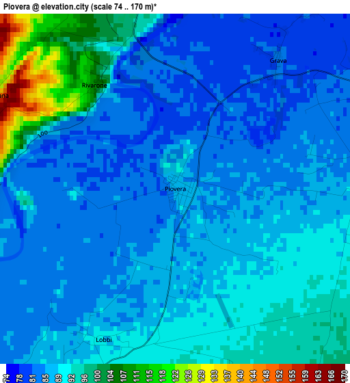 Piovera elevation map