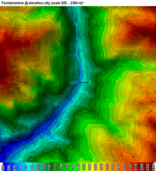 Fontainemore elevation map