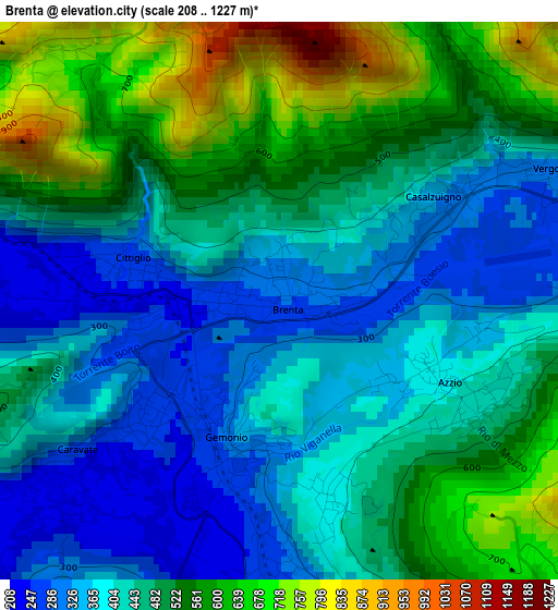 Brenta elevation map