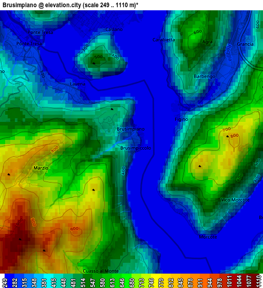 Brusimpiano elevation map