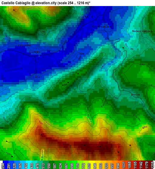 Castello Cabiaglio elevation map