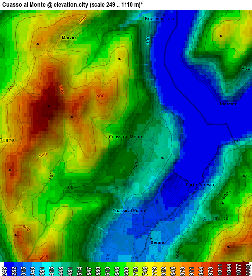 Cuasso al Monte elevation map