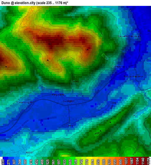 Duno elevation map