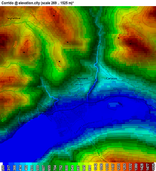 Corrido elevation map