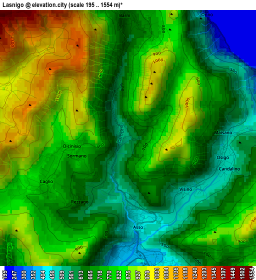 Lasnigo elevation map