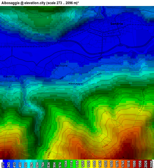 Albosaggia elevation map