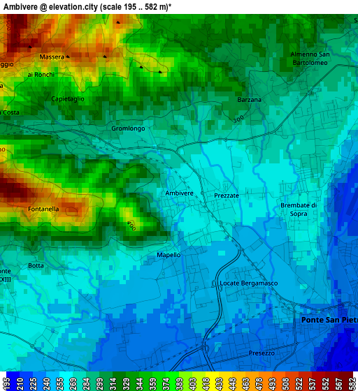 Ambivere elevation map