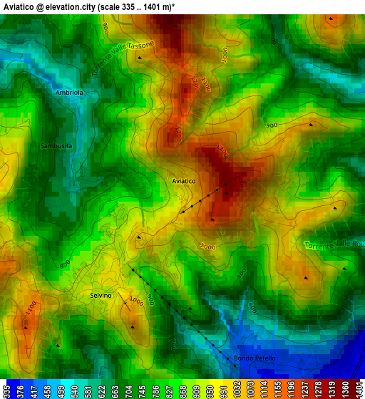 Aviatico elevation map