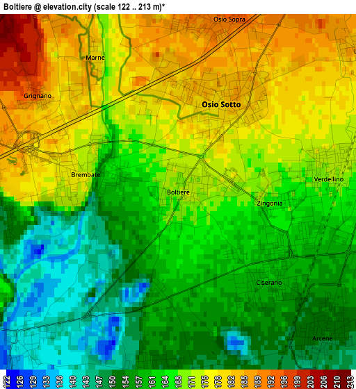 Boltiere elevation map