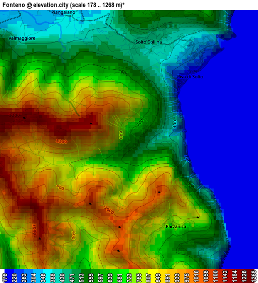 Fonteno elevation map