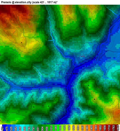 Premolo elevation map