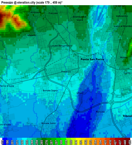 Presezzo elevation map