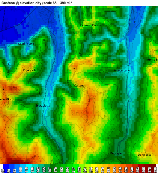 Castana elevation map