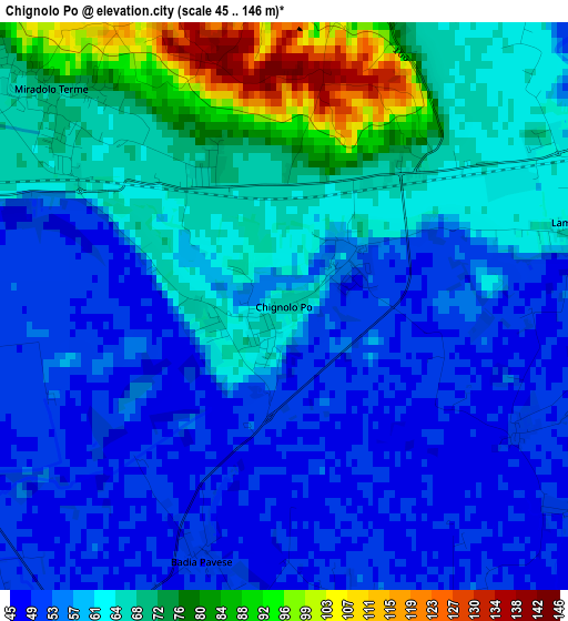 Chignolo Po elevation map