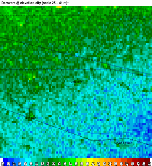 Derovere elevation map