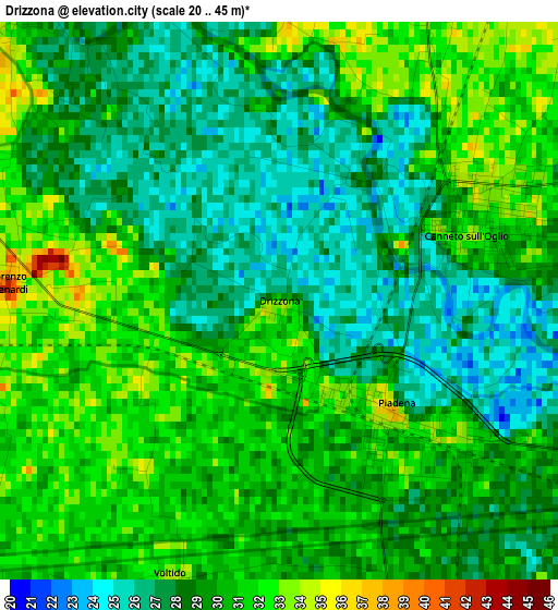 Drizzona elevation map