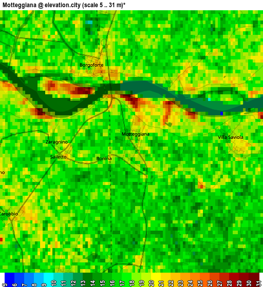 Motteggiana elevation map