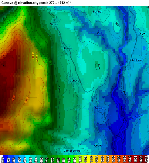 Cunevo elevation map