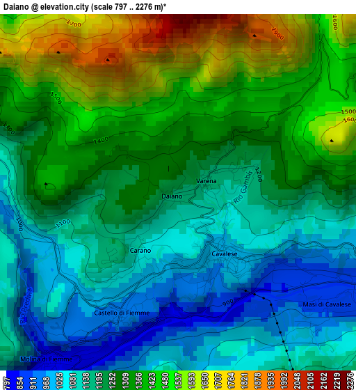 Daiano elevation map