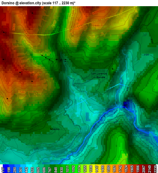 Dorsino elevation map